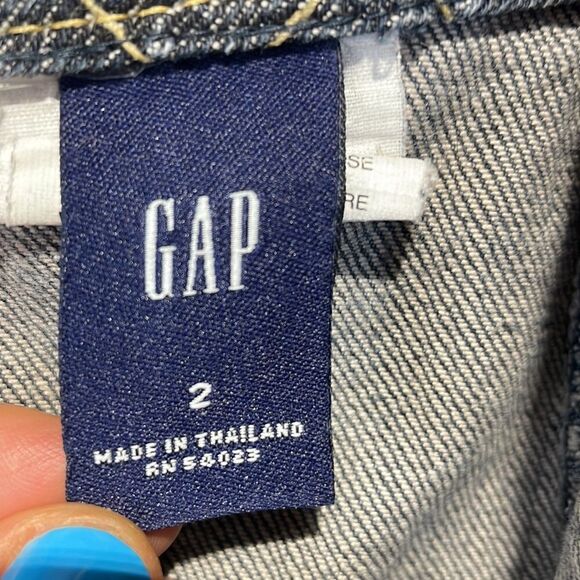 Gap Jean Mini Skirt Front Snap Closure Size 2 - Picture 4 of 8